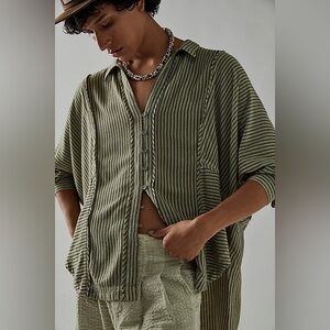 Free People We The Free One & Only Striped Blouse Top Sz XS